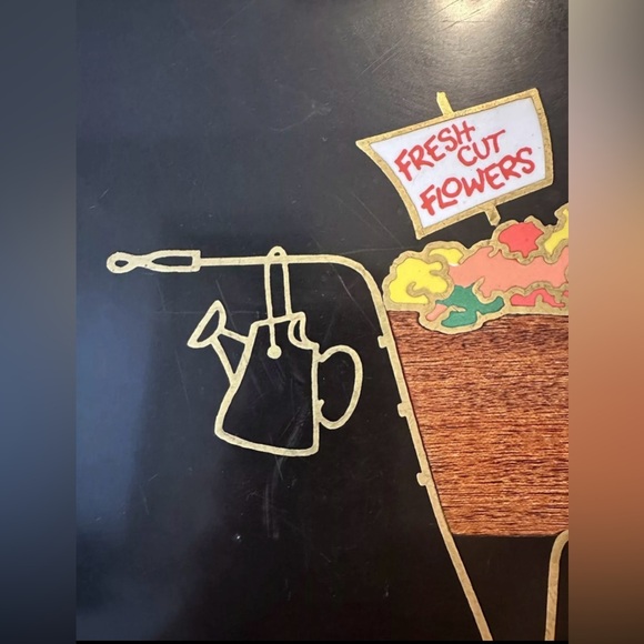 Vintage MCM Couroc of Monterey California Tray Flower Cart 18 x 12” - Picture 4 of 11